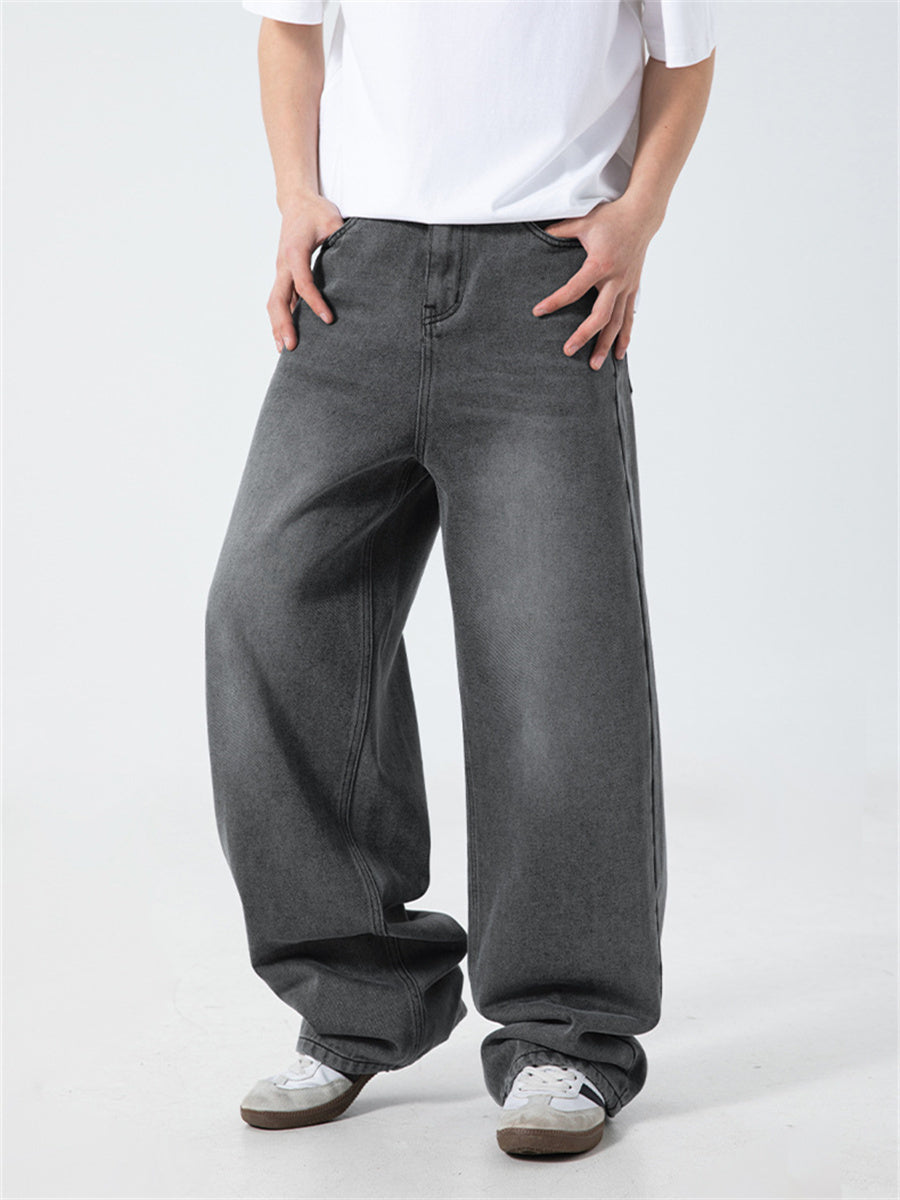 Liber SS Men's Solid Denim Vintage Washed Trousers
