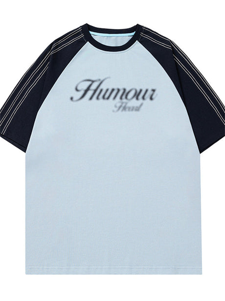 Liber SS Men's Striped Printed Lettering T-Shirt