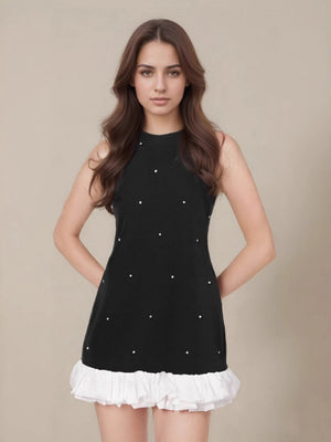 Liber Summer Women's Ruffle Solid Color Mini&Short Dresses