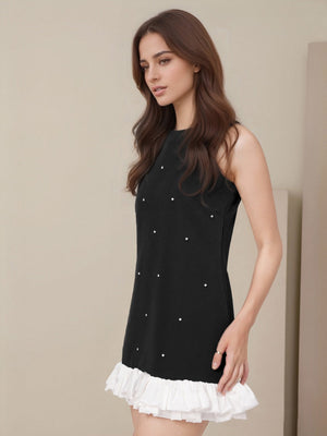 Liber Summer Women's Ruffle Solid Color Mini&Short Dresses