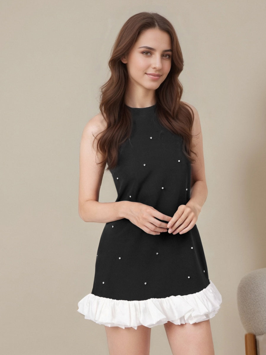 Liber Summer Women's Ruffle Solid Color Mini&Short Dresses