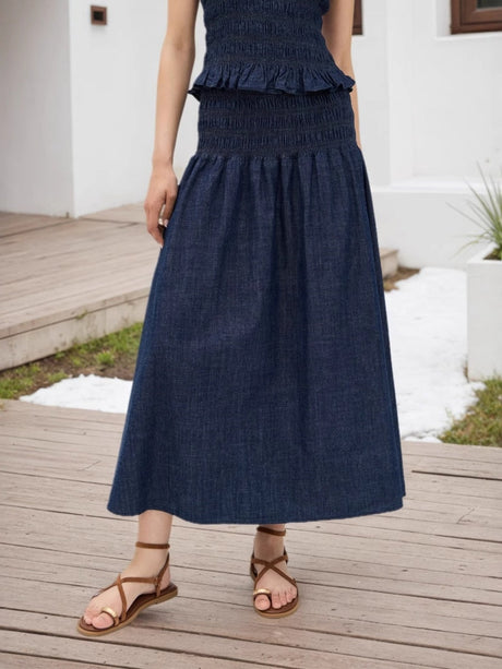 Liber Summer Women's Pleated Solid Color Skirts