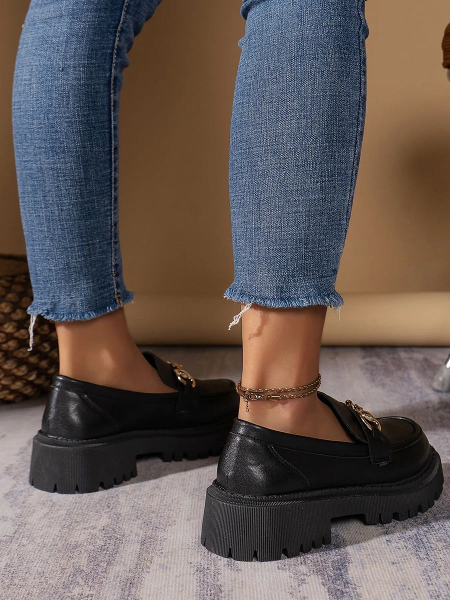 Liber Four Seasons Shoes Metal Buckle Loafers