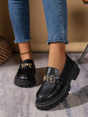 Liber Four Seasons Shoes Metal Buckle Loafers