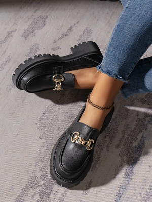 Liber Four Seasons Shoes Metal Buckle Loafers