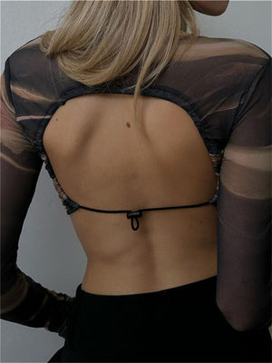 Liber Summer Women's Geometric Mesh Top