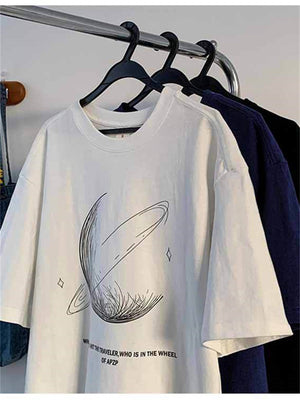 Liber Summer Men's Printed Cartoon Hood T-shirts