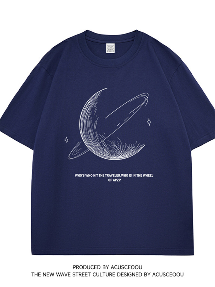 Liber Summer Men's Printed Cartoon Hood T-shirts