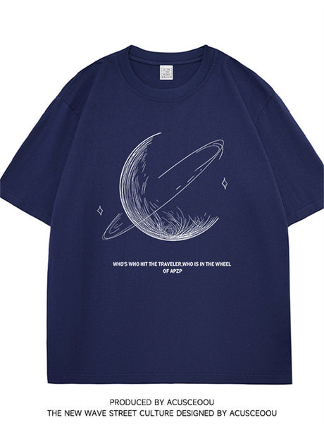 Liber Summer Men's Printed Cartoon Hood T-shirts