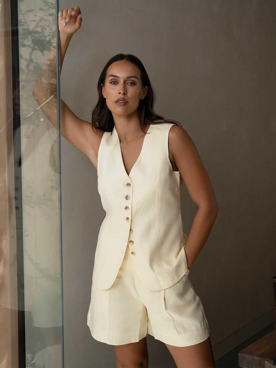 Liber SS Women's Linen Two-Piece Set