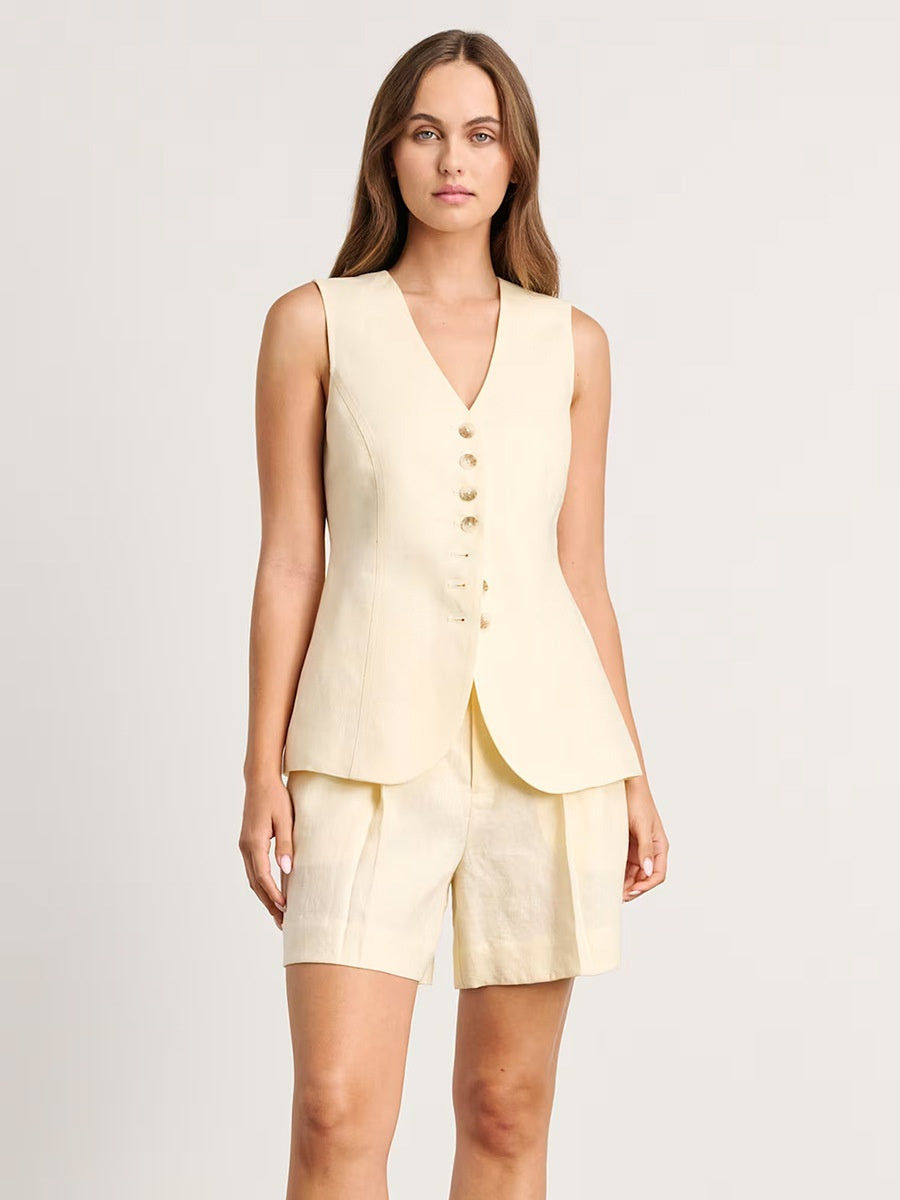 Liber SS Women's Linen Two-Piece Set