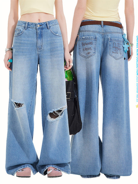 Liber Summer Women's Solid Ripped Jeans