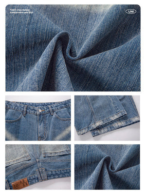 Liber Summer Women's Vintage Washed Wide Leg Jeans