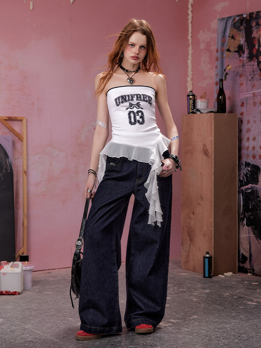 Liber Summer Women's Letter American High Street Tube Top