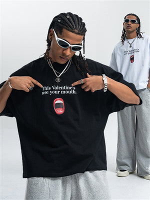 Liber Summer Men's Printed Letter Hood T-shirts