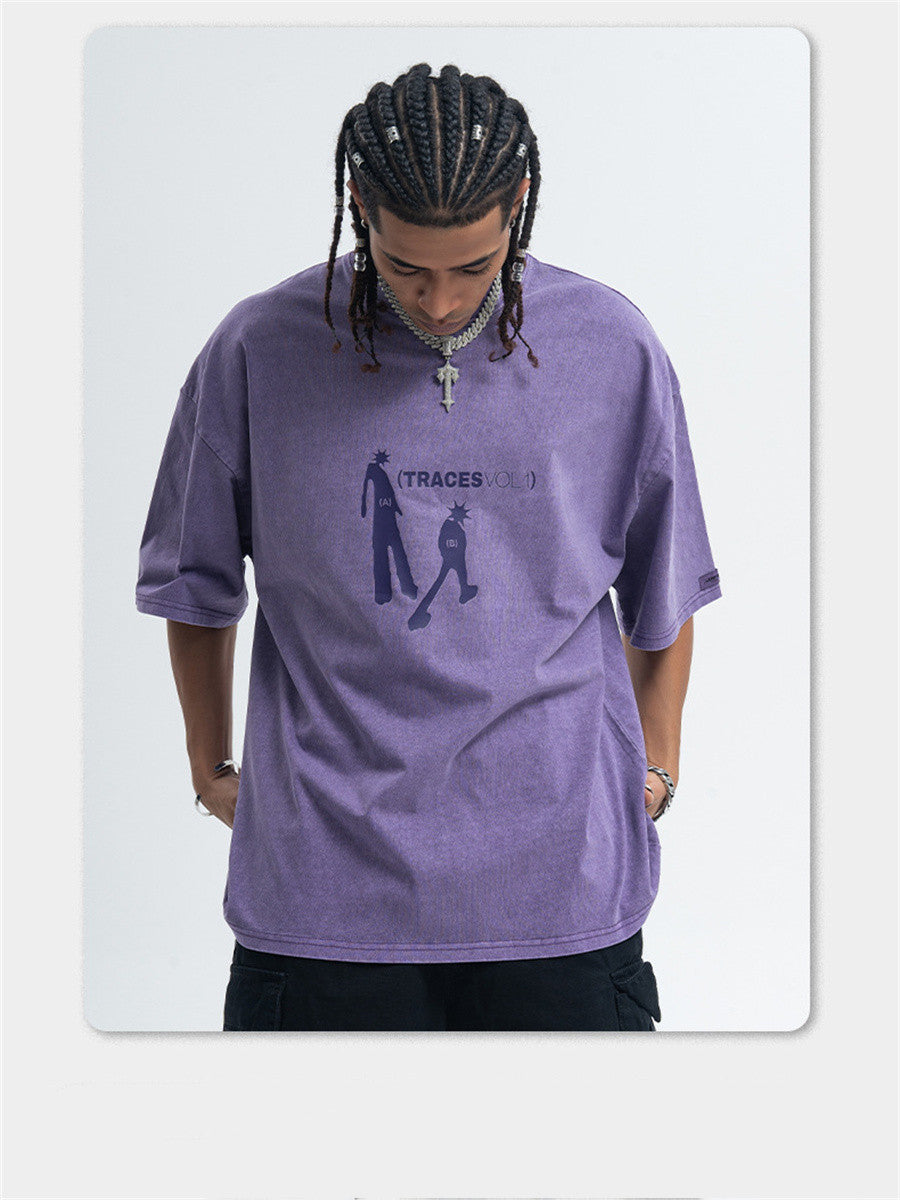 Liber Summer Men's Printed Letter Hood T-shirts