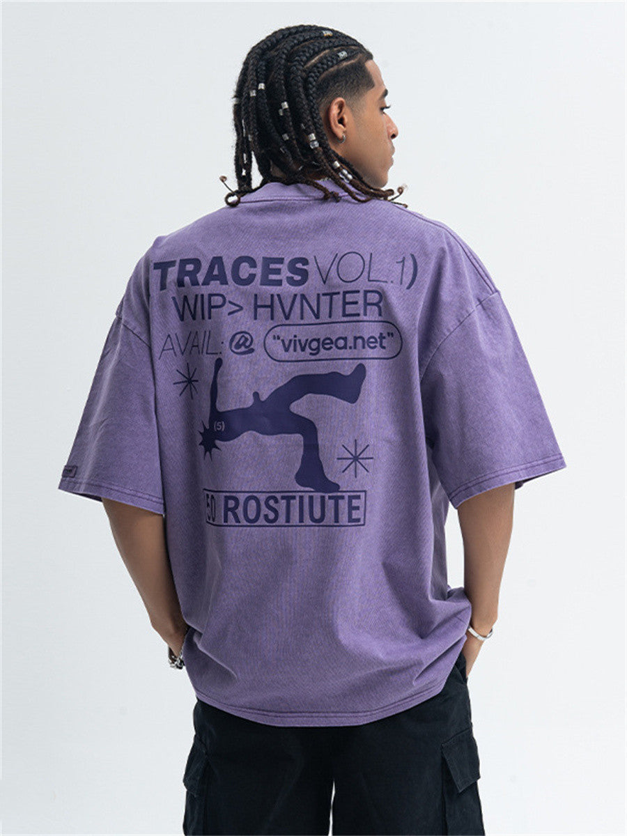 Liber Summer Men's Printed Letter Hood T-shirts