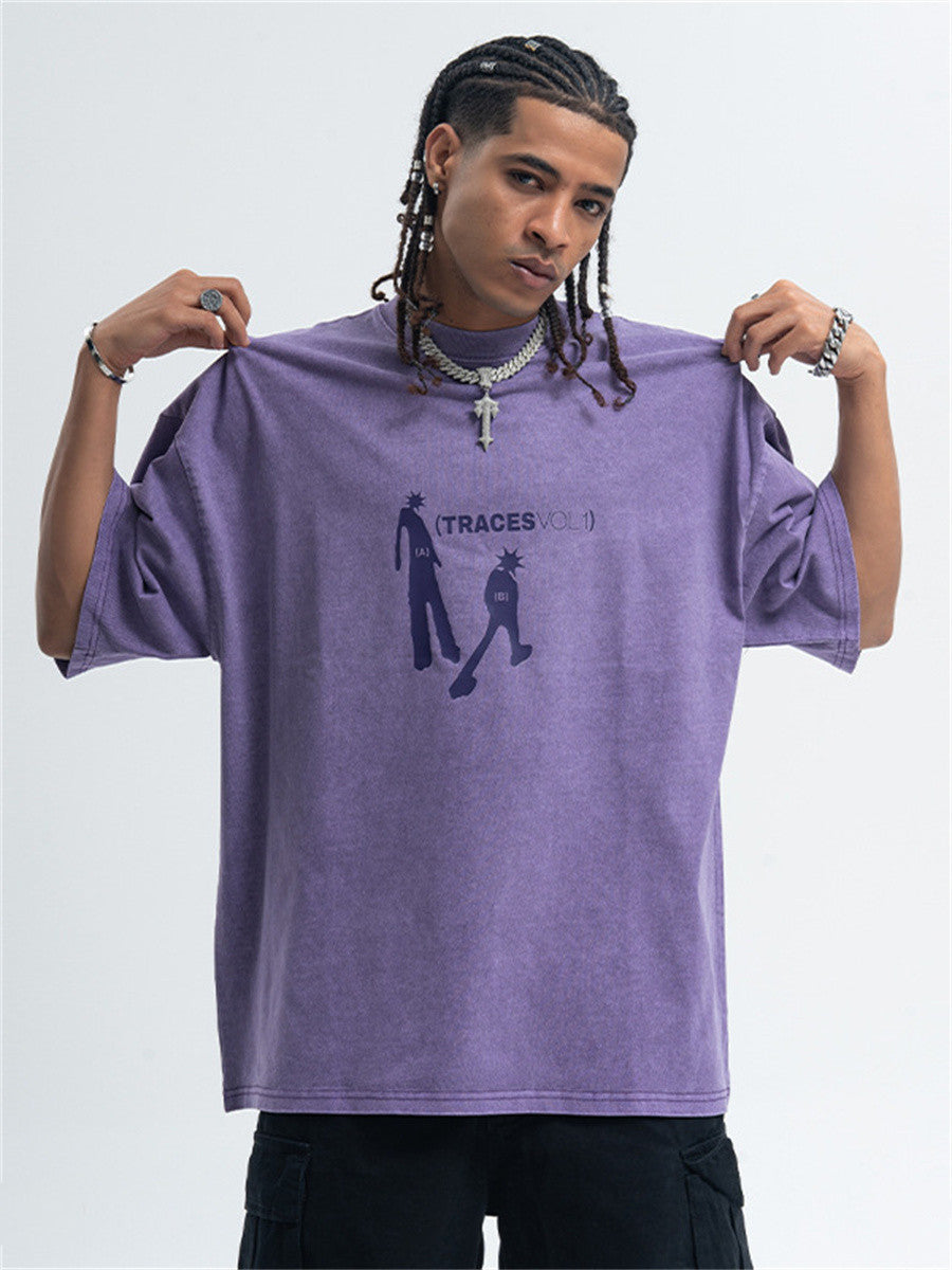 Liber Summer Men's Printed Letter Hood T-shirts