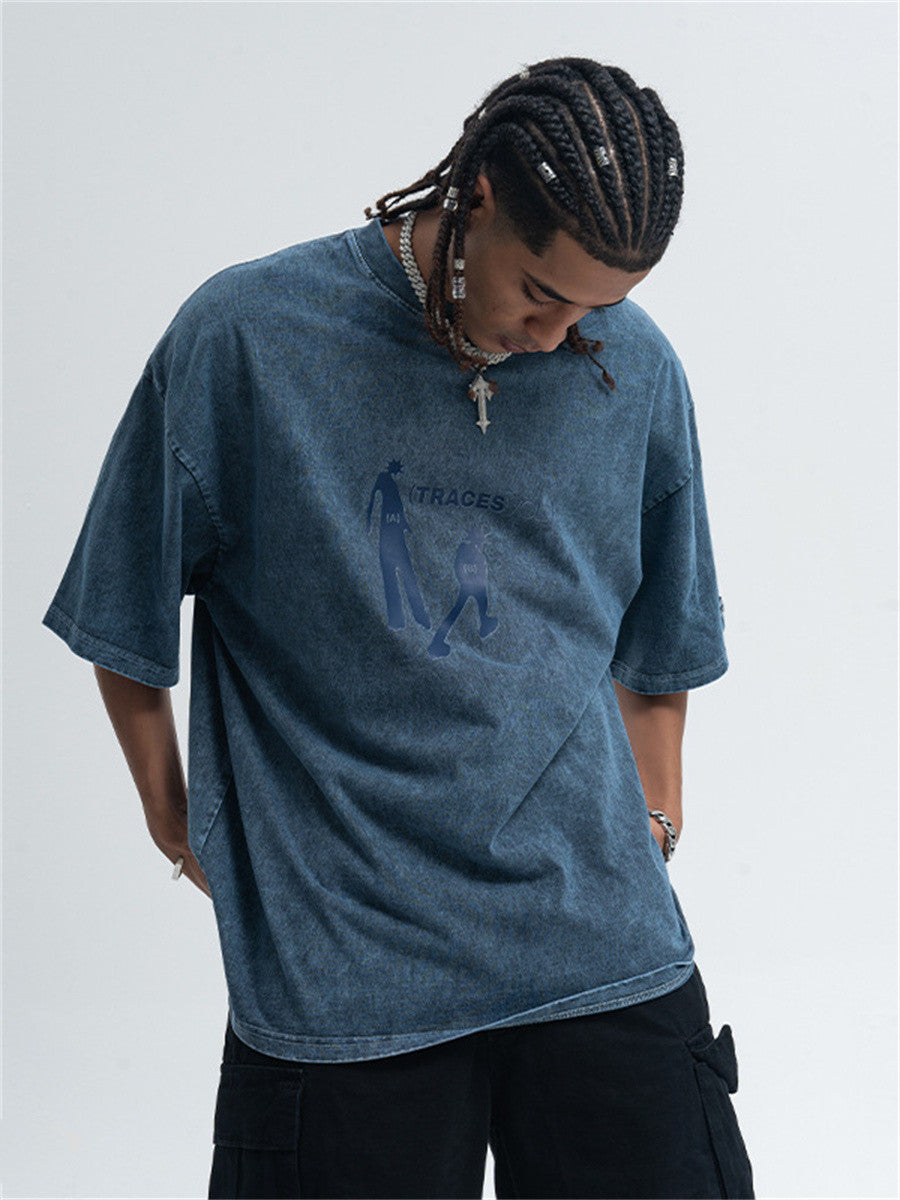 Liber Summer Men's Printed Letter Hood T-shirts