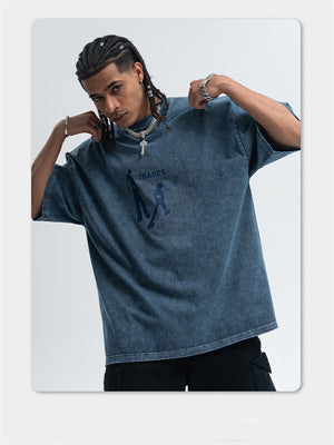Liber Summer Men's Printed Letter Hood T-shirts