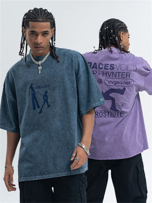 Liber Summer Men's Printed Letter Hood T-shirts