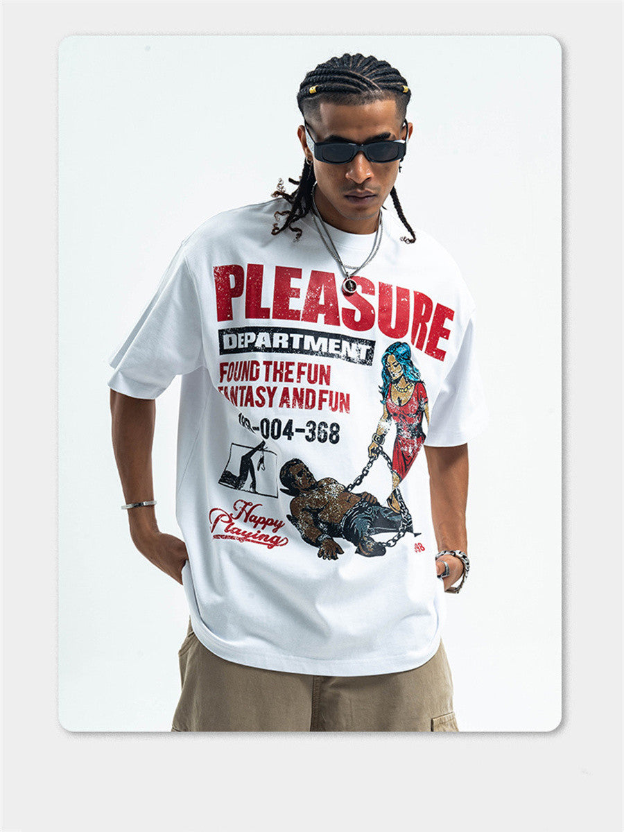 Liber Summer Men's Printed Letter Hood T-shirts