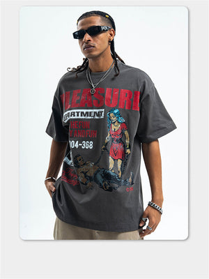 Liber Summer Men's Printed Letter Hood T-shirts