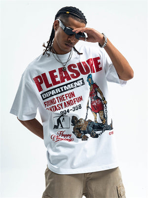 Liber Summer Men's Printed Letter Hood T-shirts