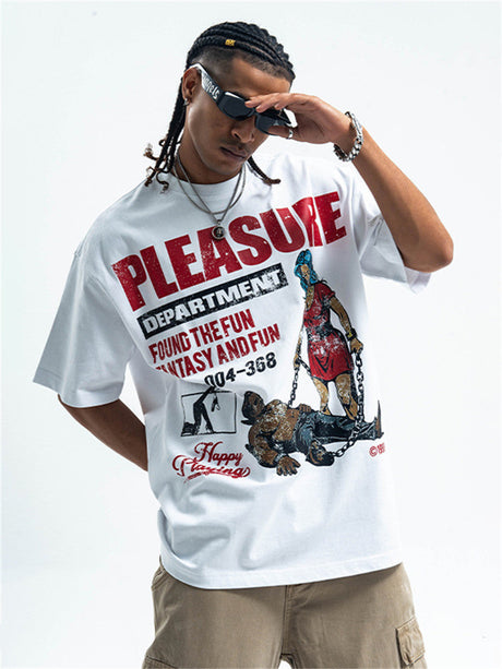 Liber Summer Men's Printed Letter Hood T-shirts