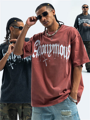 Liber Summer Men's Printed Letter Hood T-shirts