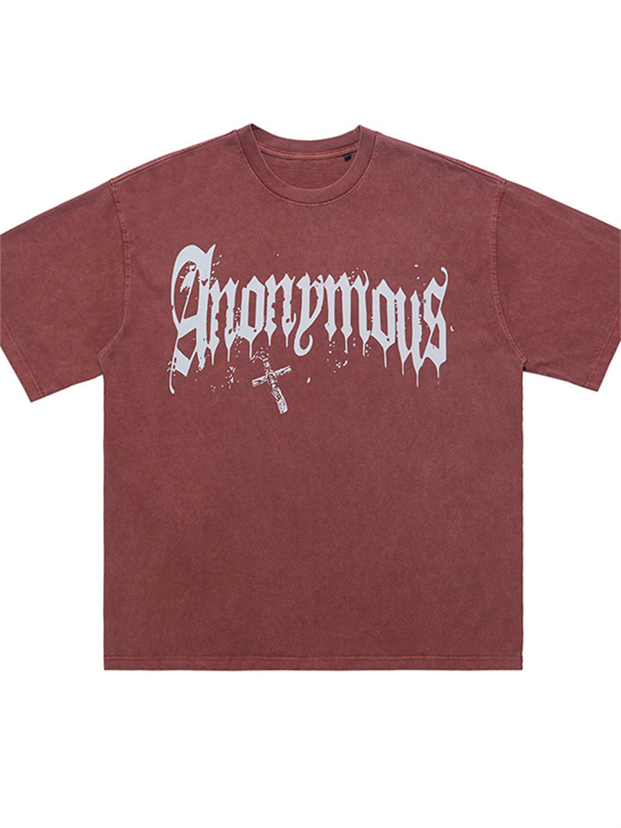 Liber Summer Men's Printed Letter Hood T-shirts