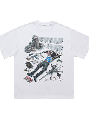 Liber Summer Men's Printed Letter Hood T-shirts