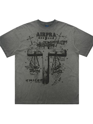 Liber Summer Men's Printed Letter Hood T-shirts