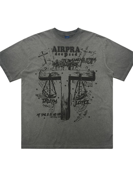 Liber Summer Men's Printed Letter Hood T-shirts