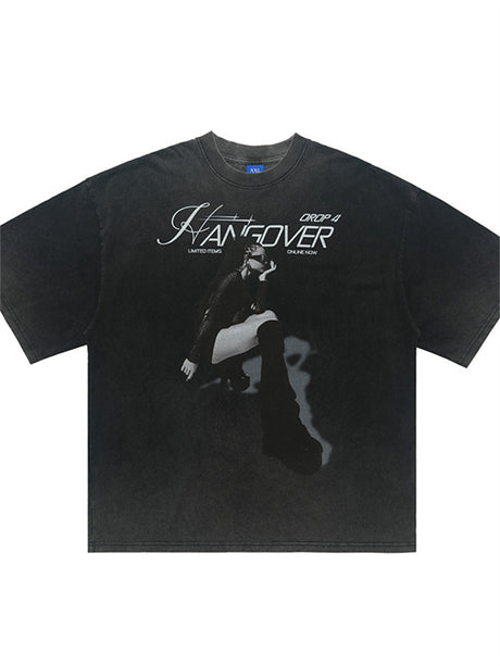 Liber Summer Men's Printed Letter Hood T-shirts