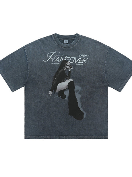 Liber Summer Men's Printed Letter Hood T-shirts