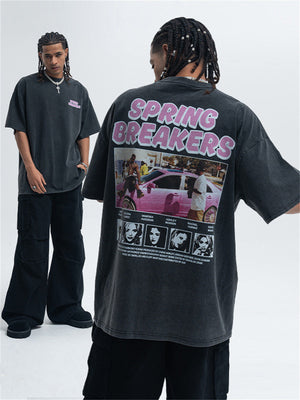 Liber Summer Men's Printed Letter Hood T-shirts