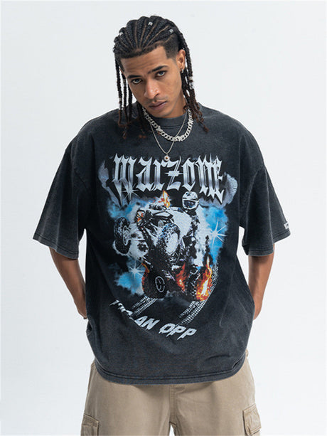 Liber Summer Men's Printed Letter Hood T-shirts