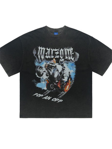 Liber Summer Men's Printed Letter Hood T-shirts