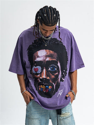 Liber Summer Men's Printed Letter Hood T-shirts