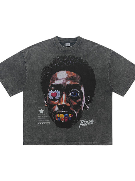 Liber Summer Men's Printed Letter Hood T-shirts