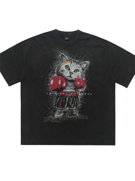 Liber Summer Men's Printed Cartoon Hood T-shirts