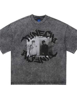 Liber Summer Men's Printed Letter Hood T-shirts