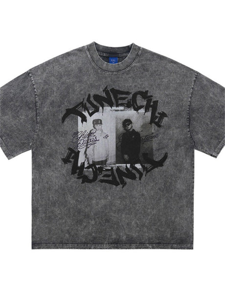 Liber Summer Men's Printed Letter Hood T-shirts