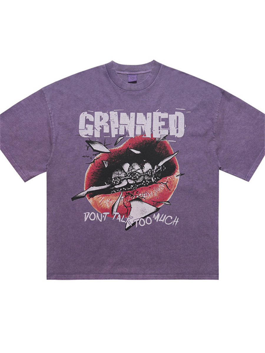 Liber Summer Men's Printed Letter Hood T-shirts