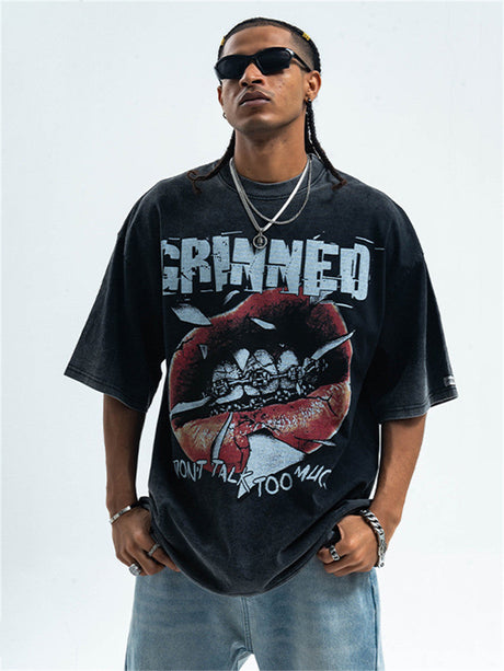 Liber Summer Men's Printed Letter Hood T-shirts