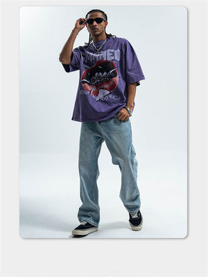 Liber Summer Men's Printed Letter Hood T-shirts