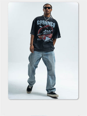 Liber Summer Men's Printed Letter Hood T-shirts