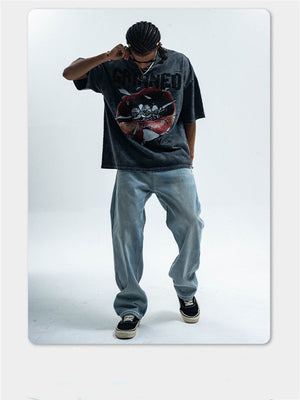 Liber Summer Men's Printed Letter Hood T-shirts