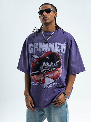 Liber Summer Men's Printed Letter Hood T-shirts